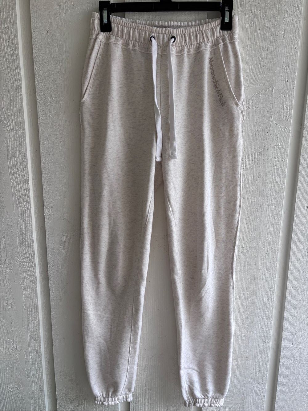 Abercrombie & Fitch Heather Light cream Jogger Pants